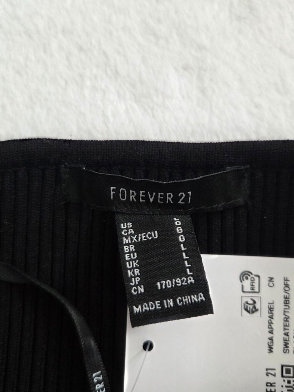 Forever 21 Ribbed Sweetheart Tube Top Large Black Minimalist Going Out Rave NWT - Picture 8 of 11